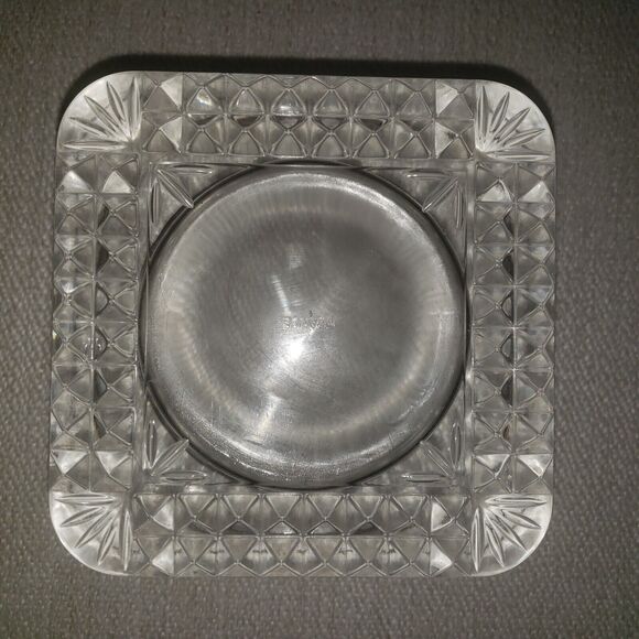 Cristal d'Arques France Heavy Crystal Square Art Deco Trinket Box Candle Holder - Picture 4 of 5